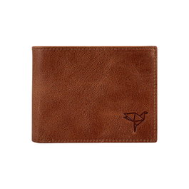 Zoozie Bags Cartera de Hombre Cuero Genuino Color Tan 11x8.5x2 cm